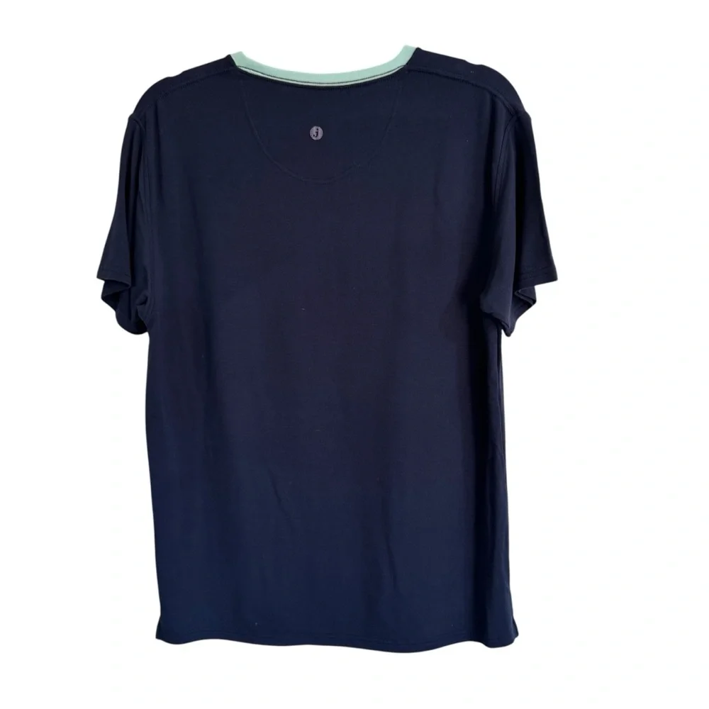 Jambys Unisex Short Sleeve MicroModal Crew JamTee & Pant Navy/Mint Size Small